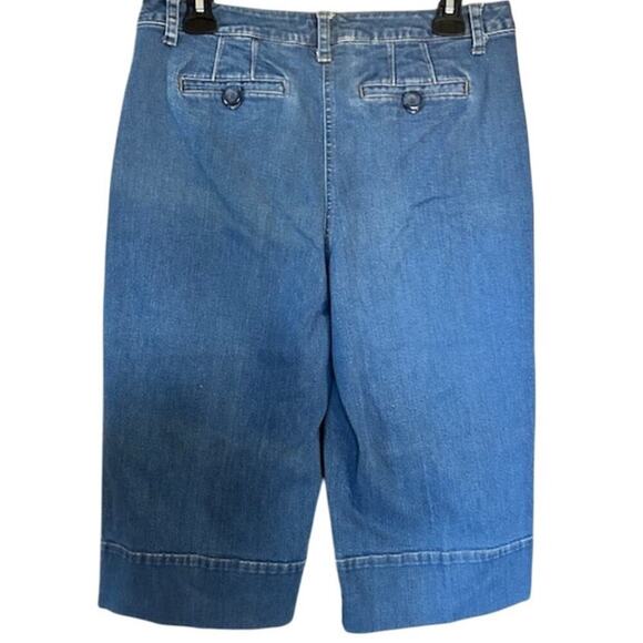 Talbots Womens Relaxed Fit Wide Leg Blue Skimmer Mid Rise Stretch Jeans, size 10 - Picture 3 of 5